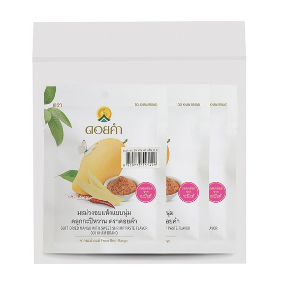 ดอยคำ มะม่วงอบแห้งแบบนุ่ม คลุกกะปิหวาน 40 กรัม (แพ็ก 6 ชิ้น)