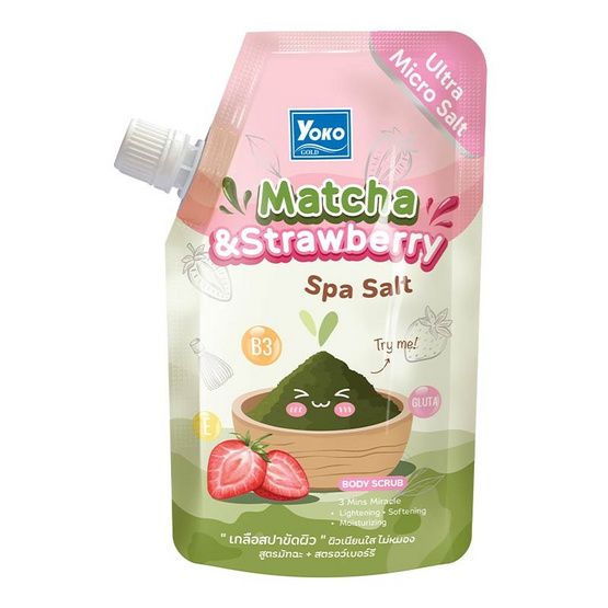 โยโกะ โกลด์ มัทฉะ แอนด์ สตรอว์เบอร์รี่ สปา ซอลท์ 350 กรัม (แพ็ก 4 ชิ้น)