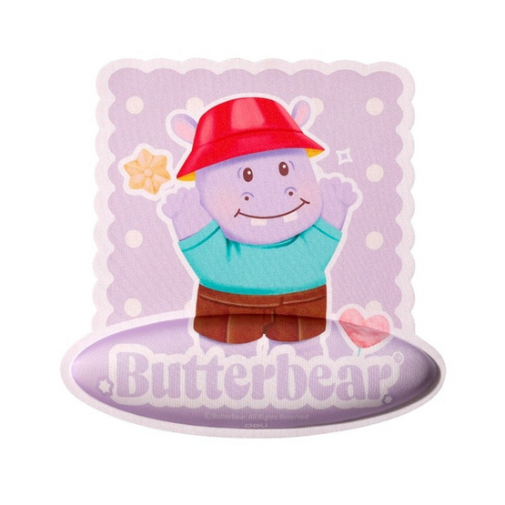 Deli แผ่นรองเม้าส์ พร้อมโฟมพักข้อมือ ลาย Hippy