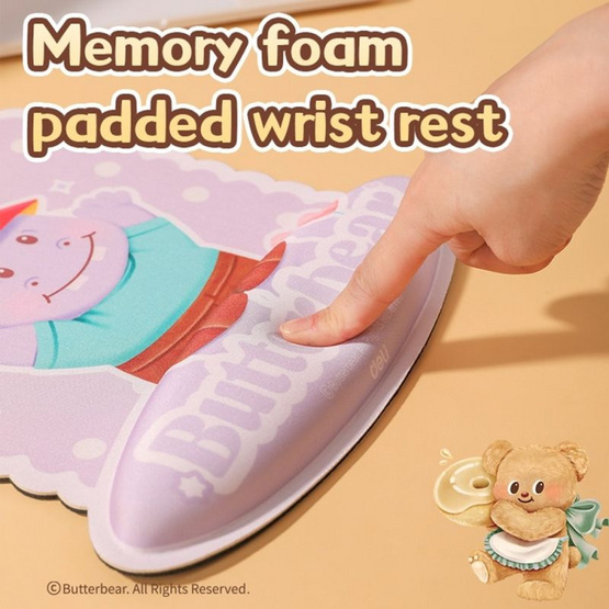 Deli แผ่นรองเม้าส์ พร้อมโฟมพักข้อมือ ลาย Hippy