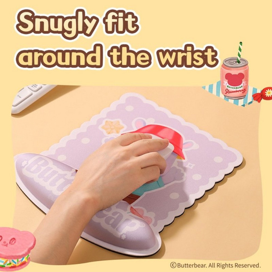 Deli แผ่นรองเม้าส์ พร้อมโฟมพักข้อมือ ลาย Hippy