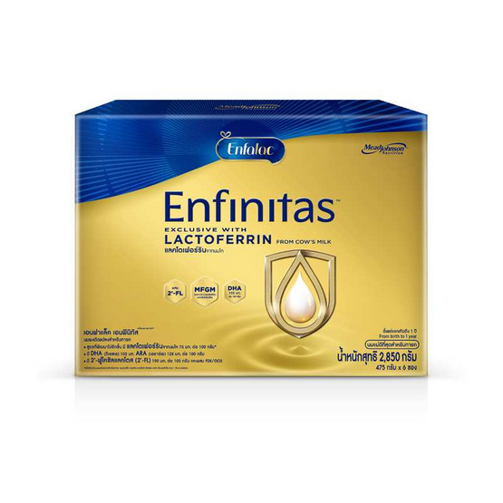 นมผงเอนฟาแล็ค เอนฟินิทัส สูตร1 ชนิดจืด 2,850 กรัม