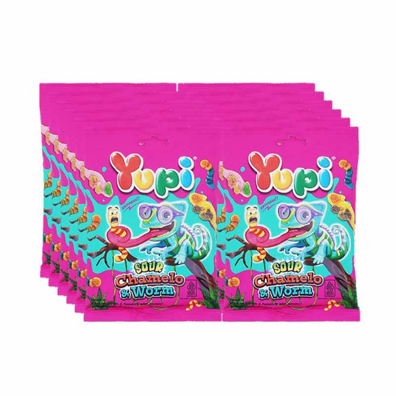 ยูปี้ กัมมี่ซาวร์ชาเมโลแอนด์เวิร์ม 70 กรัม (แพ็ก 12 ชิ้น)