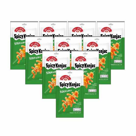 เว่ยหลง บุกแซ่บปรุงรสเปรี้ยวเผ็ด 80 กรัม (แพ็ก 10 ชิ้น)