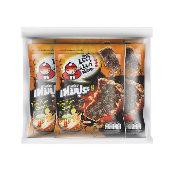 เถ้าแก่น้อย สาหร่ายเทมปุระ รสต้มยำกุ้งแซ่บ 22 กรัม (แพ็ก 6 ชิ้น)