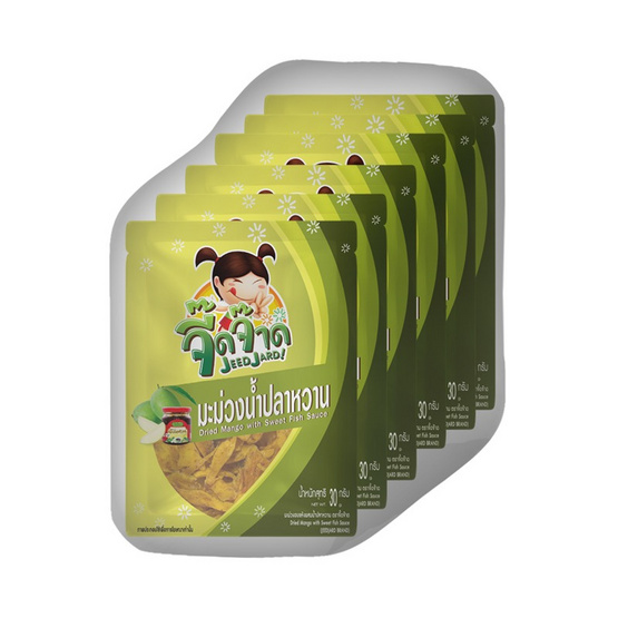 จี๊ดจ๊าดXตะไคร้ มะม่วงน้ำปลาหวาน 30 กรัม (แพ็ก 6 ชิ้น)