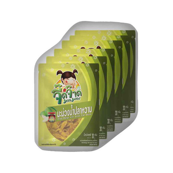 จี๊ดจ๊าดXตะไคร้ มะม่วงน้ำปลาหวาน 30 กรัม (แพ็ก 6 ชิ้น)
