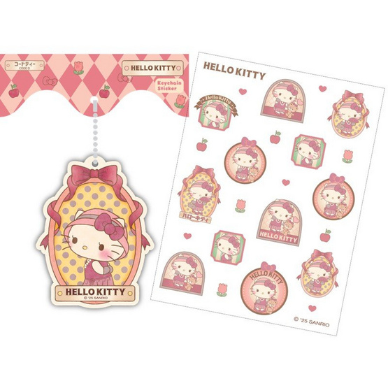 CODE:D Keychain Sticker ชุดสติกเกอร์+พวงกุญแจ Sanrio คละลาย (แพ็ก 4 ชุด)