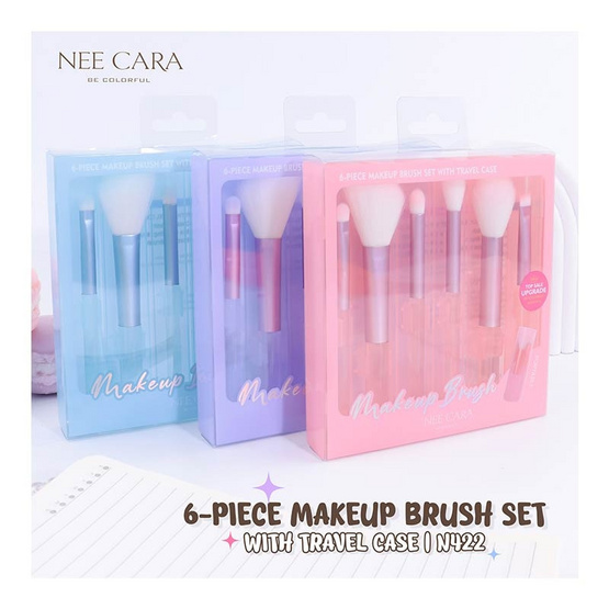Nee Cara เซ็ตแปรงแต่งหน้า Makeup Bursh Set With Travel Case (6ชิ้น)