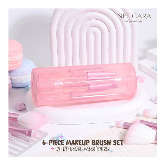 Nee Cara เซ็ตแปรงแต่งหน้า Makeup Bursh Set With Travel Case (6ชิ้น)