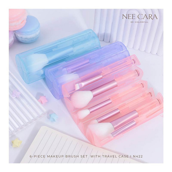 Nee Cara เซ็ตแปรงแต่งหน้า Makeup Bursh Set With Travel Case (6ชิ้น)
