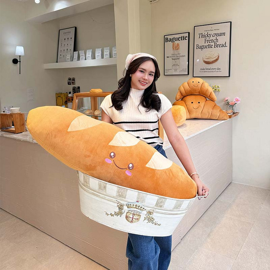 OPORTOYS หมอนตุ๊กตาขนมปังบาแก็ต Baguette 90ซม. (35นิ้ว)