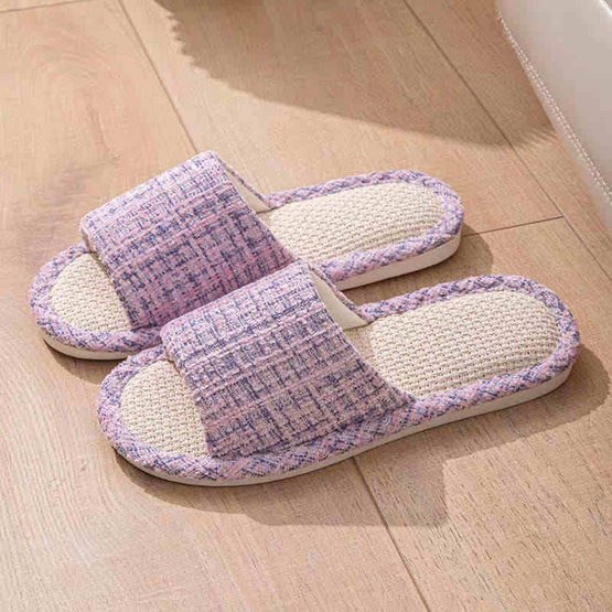 Chiranatda รองเท้าแตะลินินใส่ในบ้าน