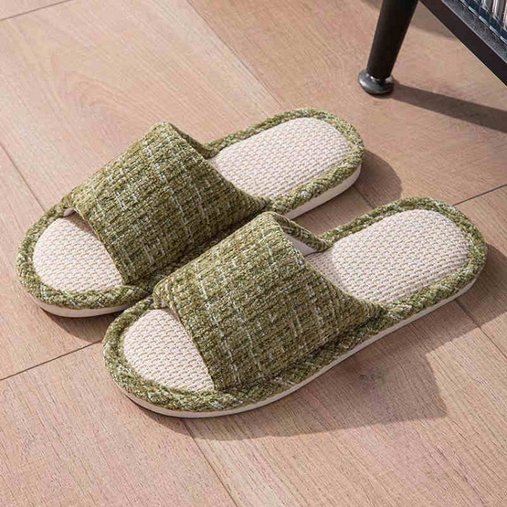 Chiranatda รองเท้าแตะลินินใส่ในบ้าน