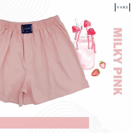 VARS กางเกงบ๊อกเซอร์ ผ้าคอตตอน 100% รุ่น Candy สี Milky Pink