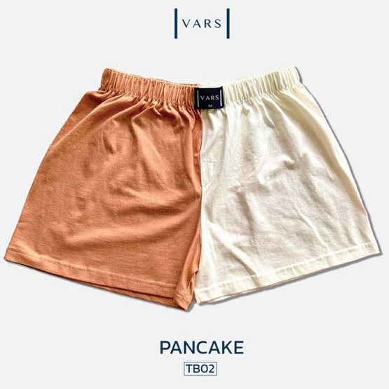 VARS กางเกงบ๊อกเซอร์ ผ้าคอตตอน 100% รุ่น Two-Tones สี แพนเค้ก