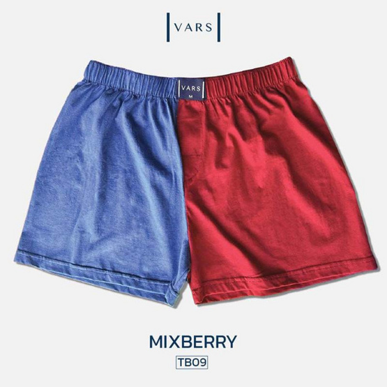 VARS กางเกงบ๊อกเซอร์ ผ้าคอตตอน 100% รุ่น Two-Tones สี มิกซ์เบอร์รี่