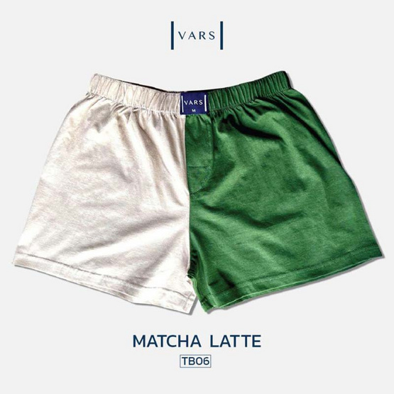 VARS กางเกงบ๊อกเซอร์ ผ้าคอตตอน 100% รุ่น Two-Tones สี มัทฉะลาเต้