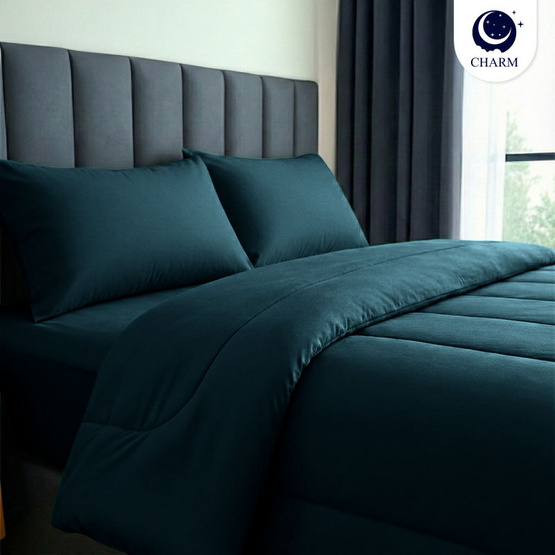 CHARM ชุดเครื่องนอน รุ่น Classic ผ้าซาติน สี Emerald Green