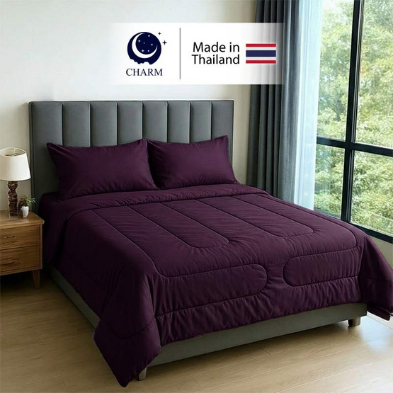 CHARM ชุดเครื่องนอน รุ่น Classic ผ้าซาติน สี Royal Purple