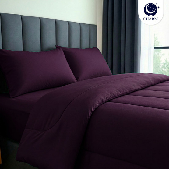 CHARM ชุดเครื่องนอน รุ่น Classic ผ้าซาติน สี Royal Purple