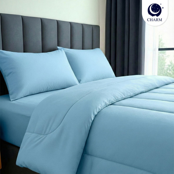 CHARM ชุดเครื่องนอน รุ่น Classic ผ้าซาติน สี Sky Blue