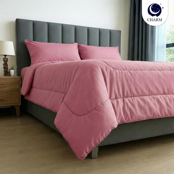 CHARM ชุดเครื่องนอน รุ่น Classic ผ้าซาติน สี Dusty Pink
