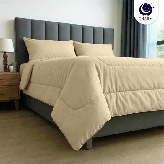 CHARM ชุดเครื่องนอน รุ่น Classic ผ้าซาติน สี Cream Beige