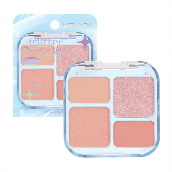 Meilinda พาเลทอายแชโดว์ Glitter On Shadow Palette 6.8 กรัม