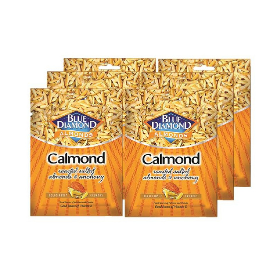 บลูไดมอนด์ แคลมอนด์ (ถั่วอัลมอนด์และปลาอบปรุงรส) 25 กรัม (แพ็ก 6 ชิ้น)