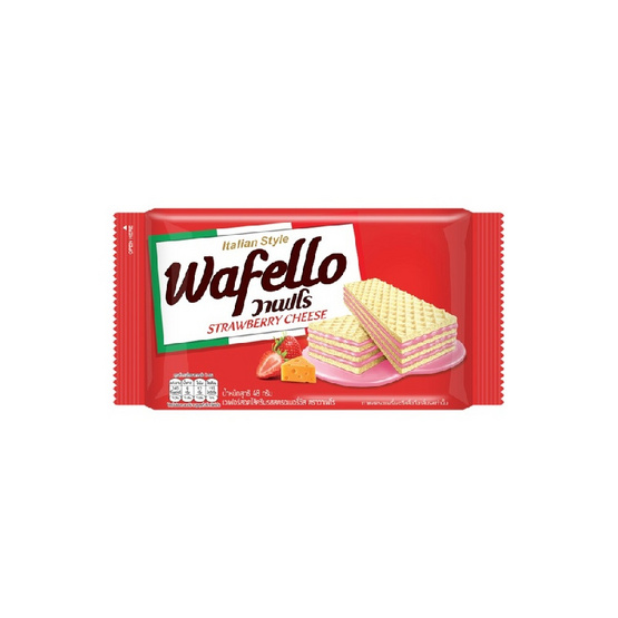 วาเฟโร เวเฟอร์สอดไส้ครีมสตรอเบอรี่ชีส 48 กรัม (แพ็ก 12 ชิ้น)