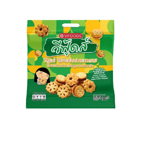 วีฟู้ดส์ บิสกิตสอดไส้สับปะรดรวมรส 200 กรัม (แพ็ก 3 ชิ้น)