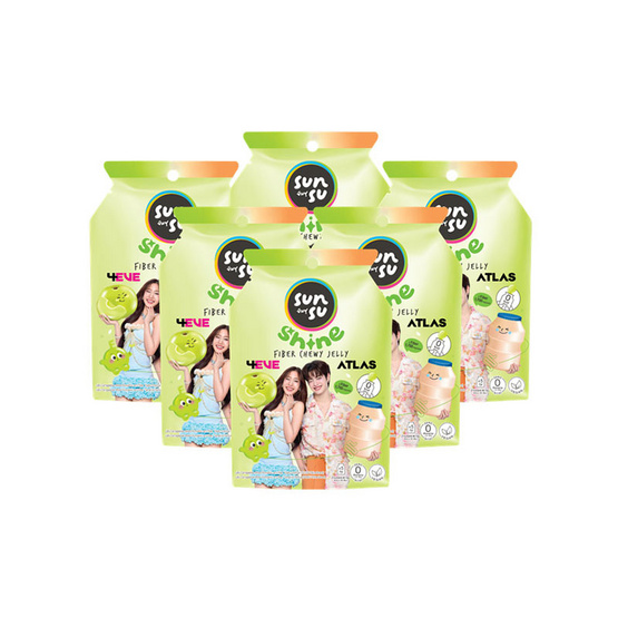 ซันซุไชน์ เยลลี่ผสมบุกไฟเบอร์มะขาม & นมเปรี้ยว 80 กรัม (แพ็ก 6 ชิ้น)
