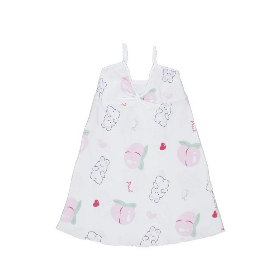 Bra Studio Setชุดนอนกระโปรงพร้อมเสื้อคลุม ลายกระต่ายลูกพีช