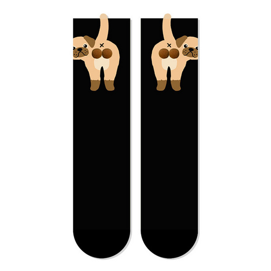 CC SOCK ถุงเท้าลายหมาหันหลัง (แพ็ก 3 คู่)