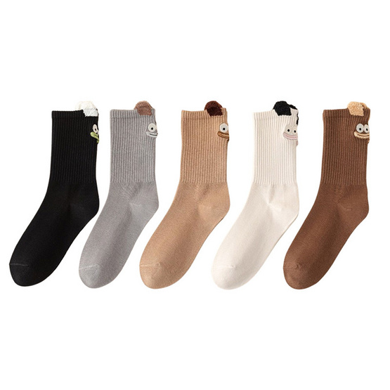 CC SOCK ถุงเท้าข้อยาวหน้ายิ้ม LSMILE (แพ็ก 5 คู่)