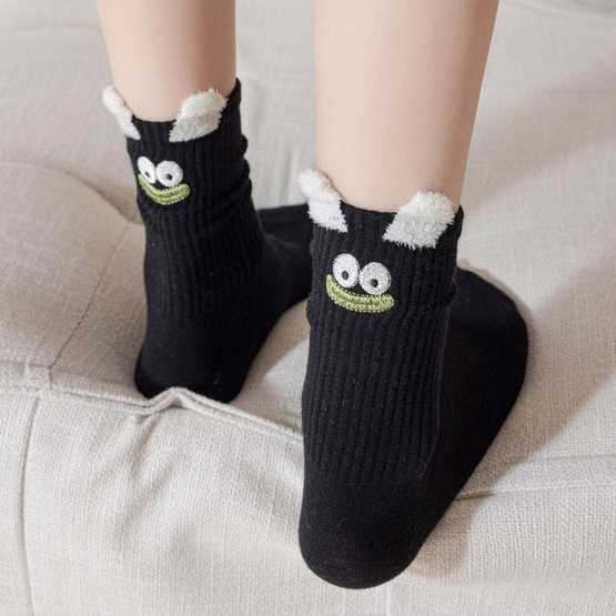 CC SOCK ถุงเท้าข้อยาวหน้ายิ้ม LSMILE (แพ็ก 5 คู่)