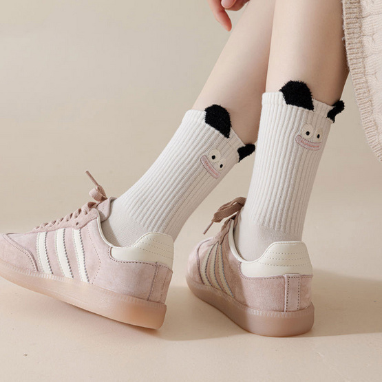 CC SOCK ถุงเท้าข้อยาวหน้ายิ้ม LSMILE (แพ็ก 5 คู่)