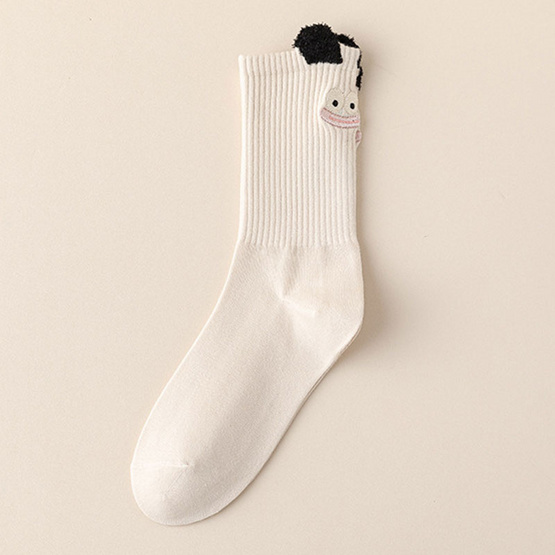 CC SOCK ถุงเท้าข้อยาวหน้ายิ้ม LSMILE (แพ็ก 5 คู่)