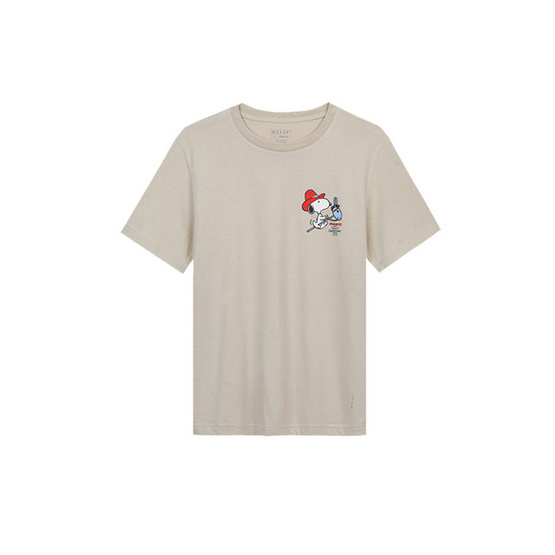 GQ EASY เสื้อสนูปปี้ ลายสนูปปี้ขี่ม้า ทรงปกติ สีเบจ