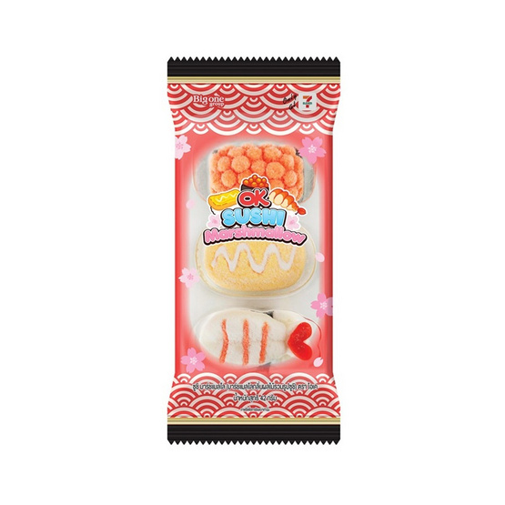 โอเค มาร์ชแมลโลซูชิกลิ่นผลไม้รวม 42 กรัม (กล่อง 6 ชิ้น)