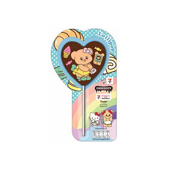 ช็อกโกซิตี้ ช็อกโกแลตโลลีป๊อป Butter Bear x Hello Kitty คละแบบ 25 กรัม (กล่อง 8 ชิ้น)