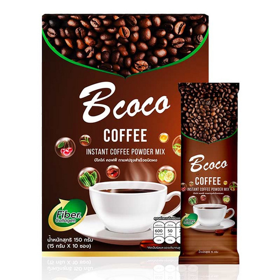 Bcoco คอฟฟี่ กาแฟปรุงสำเร็จชนิดผง บรรจุ 10 ซอง