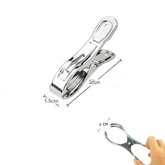 CASSA คลิปหนีบแสตนเลส ปากหนีบกลม แพ็ค 6 ชิ้น