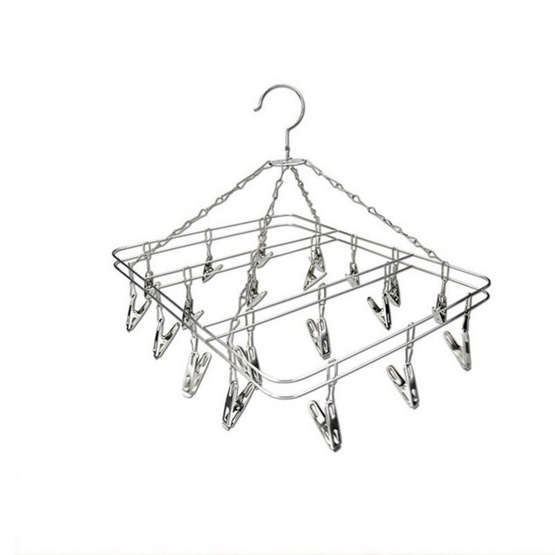 CASSA ห่วงตากผ้าสแตนเลส สี่เหลี่ยม 20 ตัวหนีบ