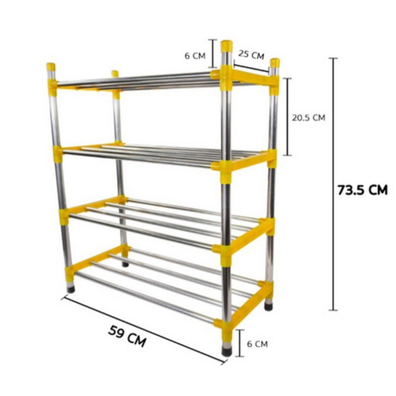 CASSA ชั้นวางรองเท้าสแตนเลส 4 ชั้น
