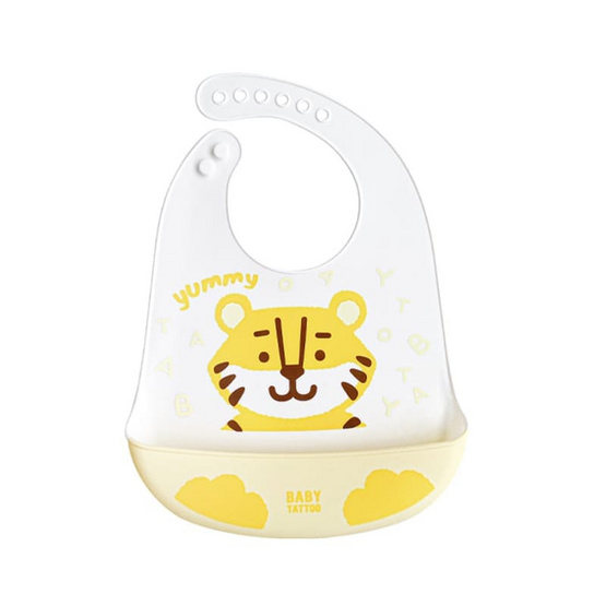 BABY TATTOO ผ้ากันเปื้อนเด็กซิลิโคน 1ชิ้น ลายเสือใหญ่