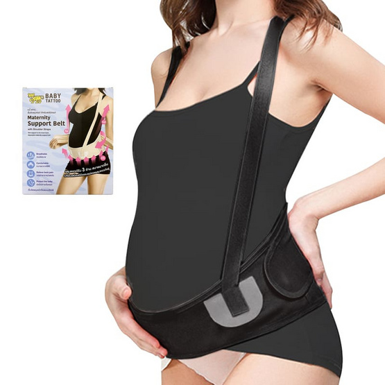 BABY TATTOO เข็มขัดกระชับหน้าท้องสำหรับคุณแม่ สีดำ Free Size