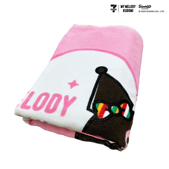 M2S Lifestyle ผ้าเช็ดตัว ลายลิขสิทธิ์ My Melody and Kuromi สีชมพู 27x54นิ้ว