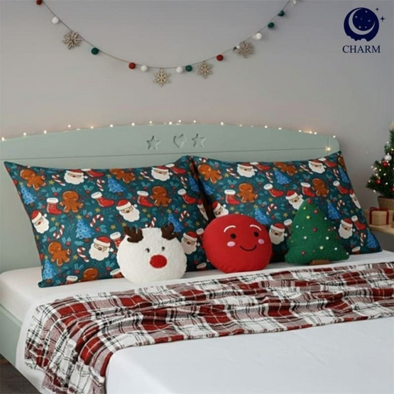 Charm หมอนหนุนเเพ็คคู่ Christmas gift 17x27